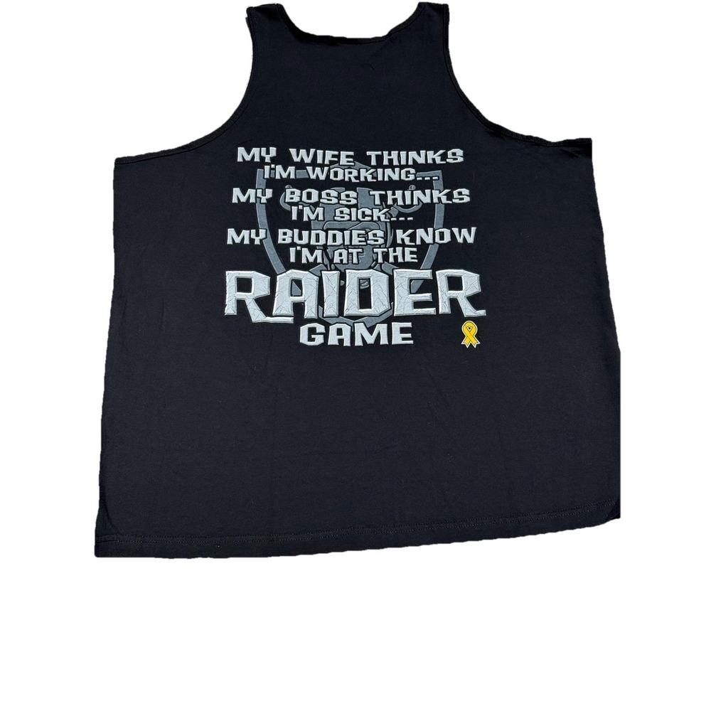 Vintage Raiders Tank Top 2XL Men's Black Sleeveless Shirt NFL